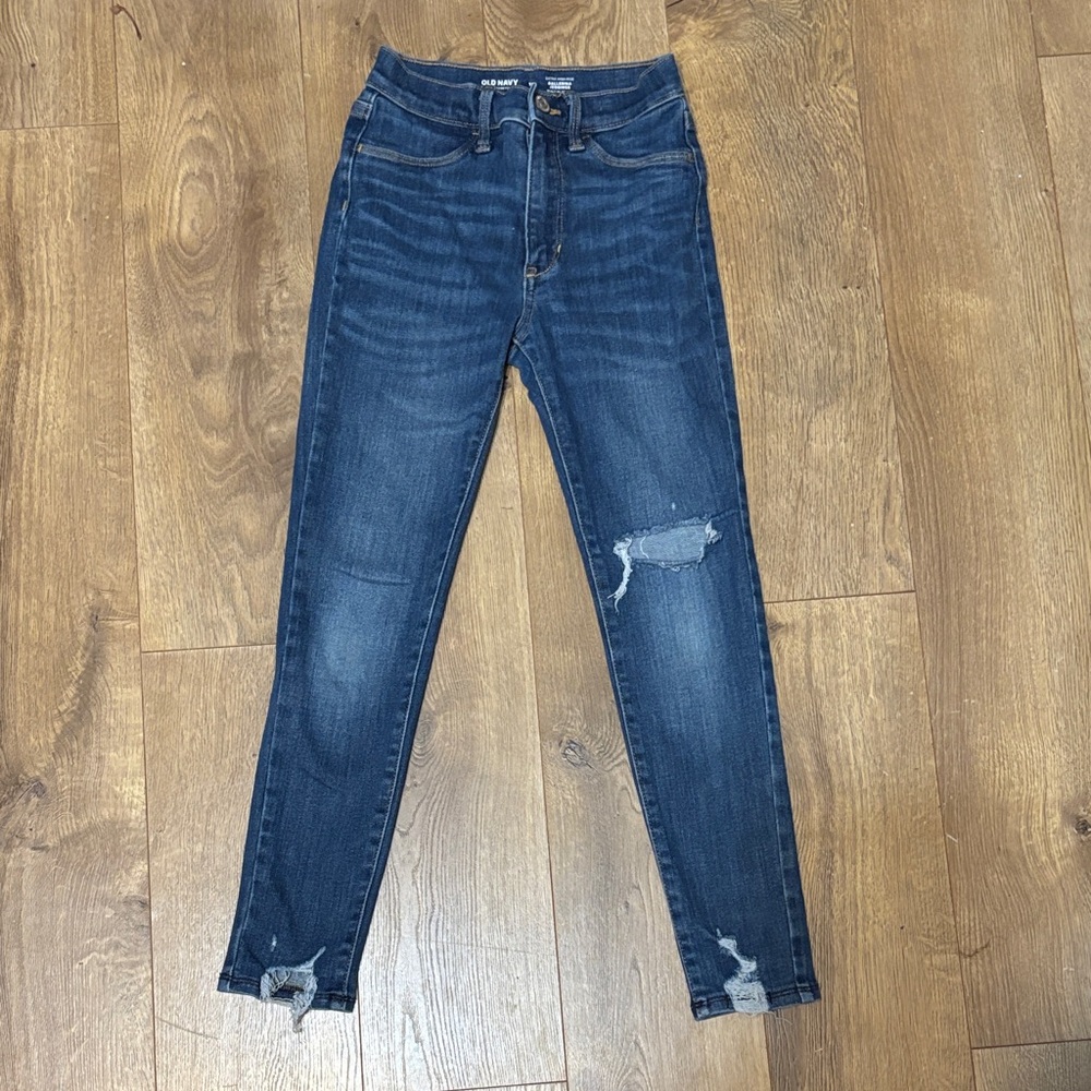 Old Navy Dark Blue Distressed Kids Jeans